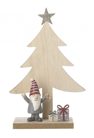 Wooden Santa Tree Scene